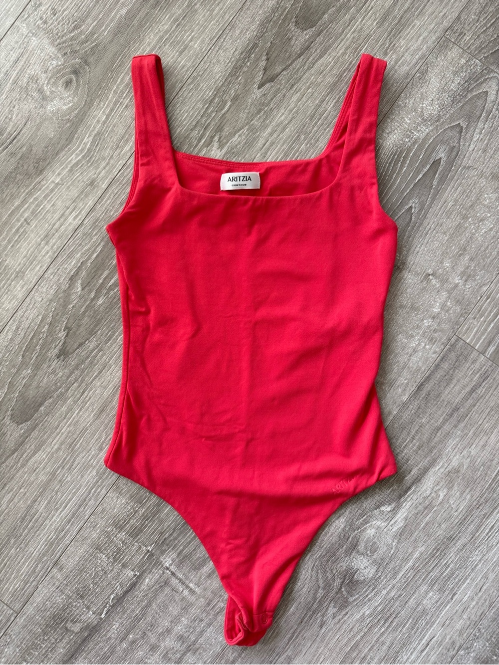 Aritzia Contour Bright Red Square-Neck Bodysuit